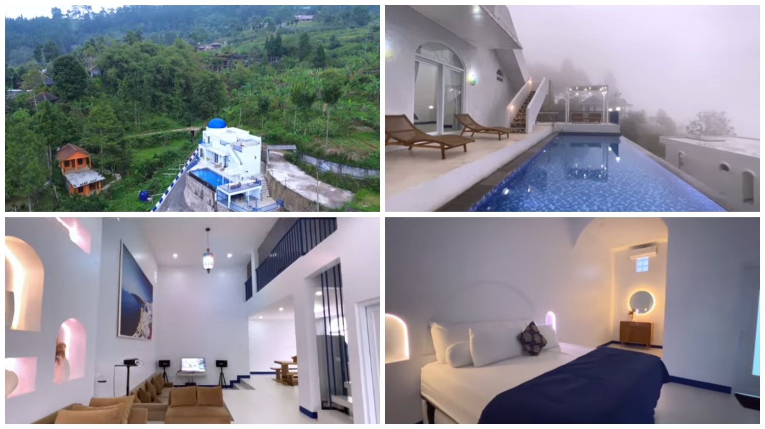 Rekomendasi penginapan paling nyaman bak Santorini di Bogor Villa Blue Door.