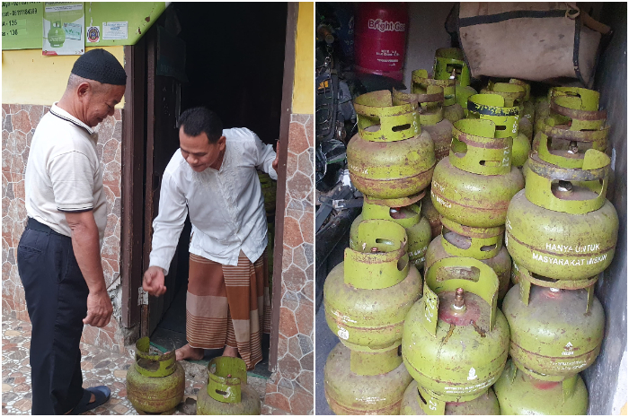 Stok ketersediaan gas tabung disalah satu agen.