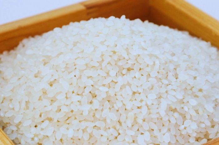 Ilustrasi beras pencairan bantuan sosial.