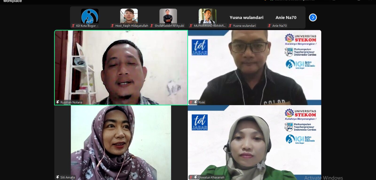 Proses berlangsungnya webinar yang diinisiasi oleh IGI Kota Bogor