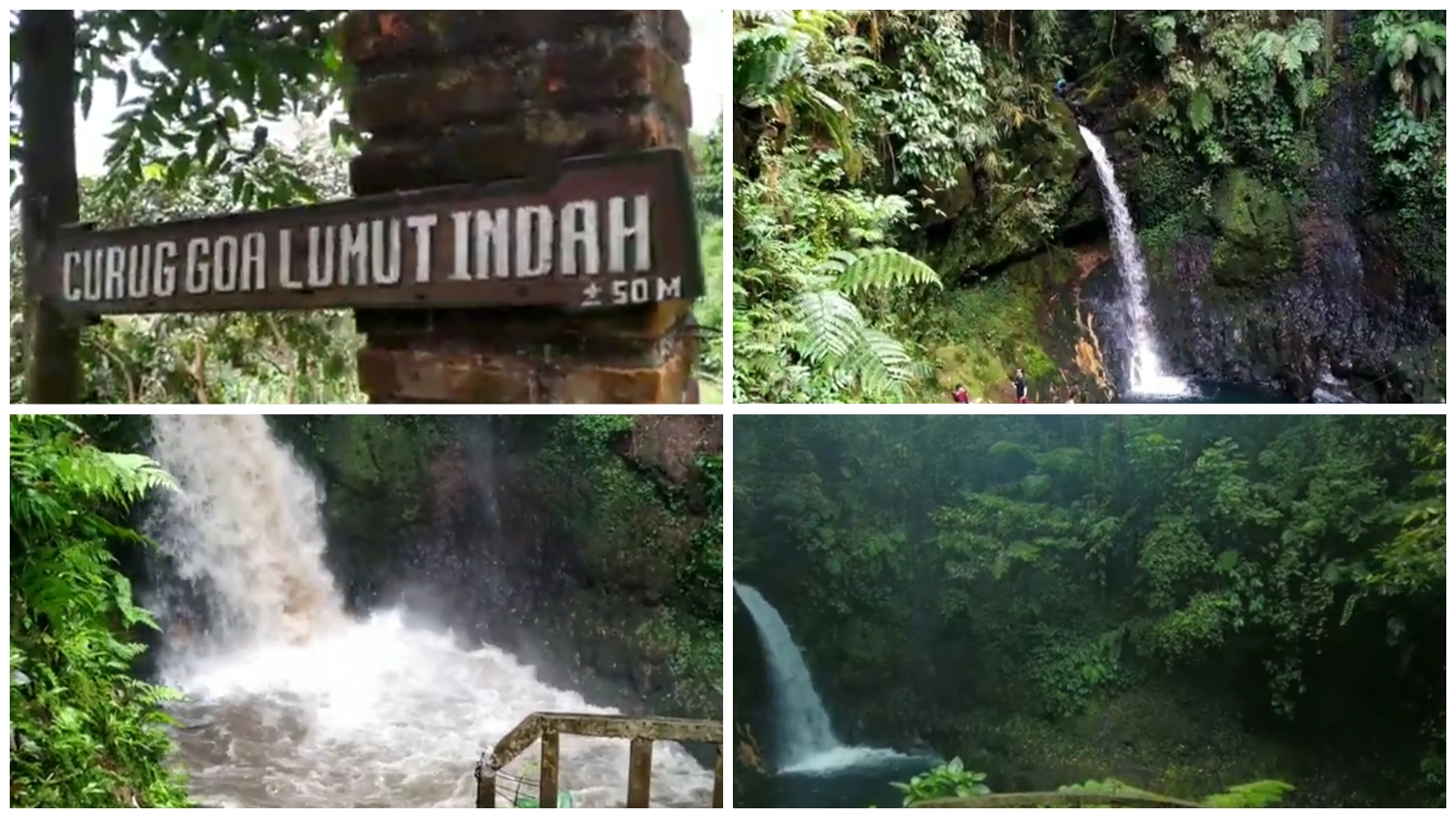 Destinasi wisata alam ke Curug Goa Lumut Endah di Pamijahan Bogor.