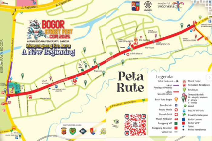 Peta rute Bogor Street Festival Cap Go Meh 2025.