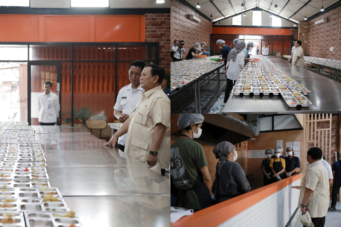 Prabowo memeriksa dapur umum makan bergizi gratis di kawasan Rawamangun.