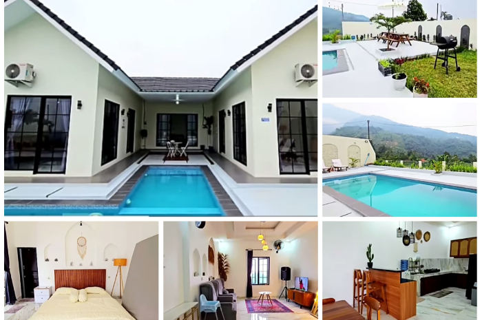 Layout Villa Honeymoon Bogor, View Gunung Salak.