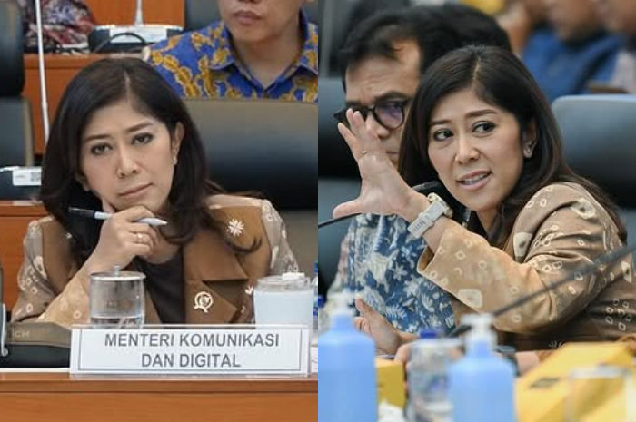 Menteri Komunikasi dan Digital (Komdigi) Meutya Hafid saat rapat.