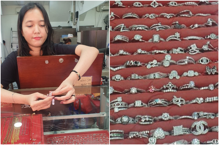 Salah satu penjual emas putih di Bogor.