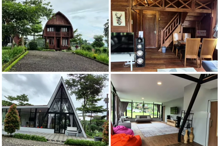 Style Villa Mroom Bogor tipe kaca dan kayu.