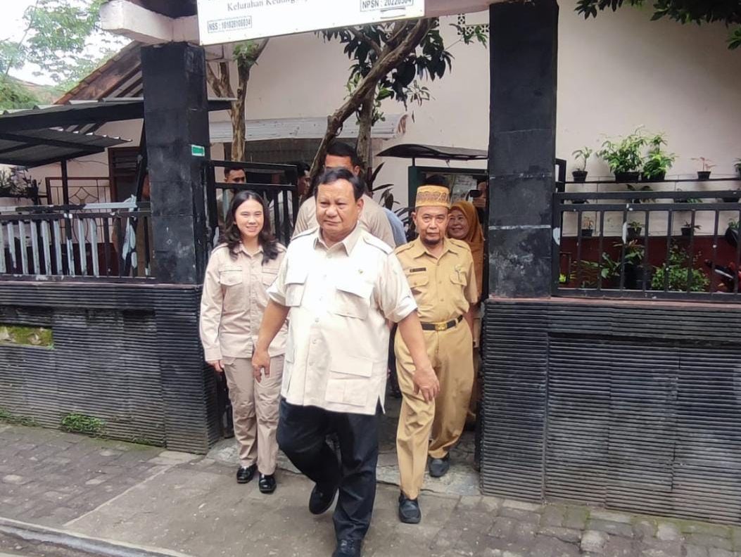 Presiden Prabowo Subianto saat berkunjung ke SDN Kedung Jaya 2 Bogor.