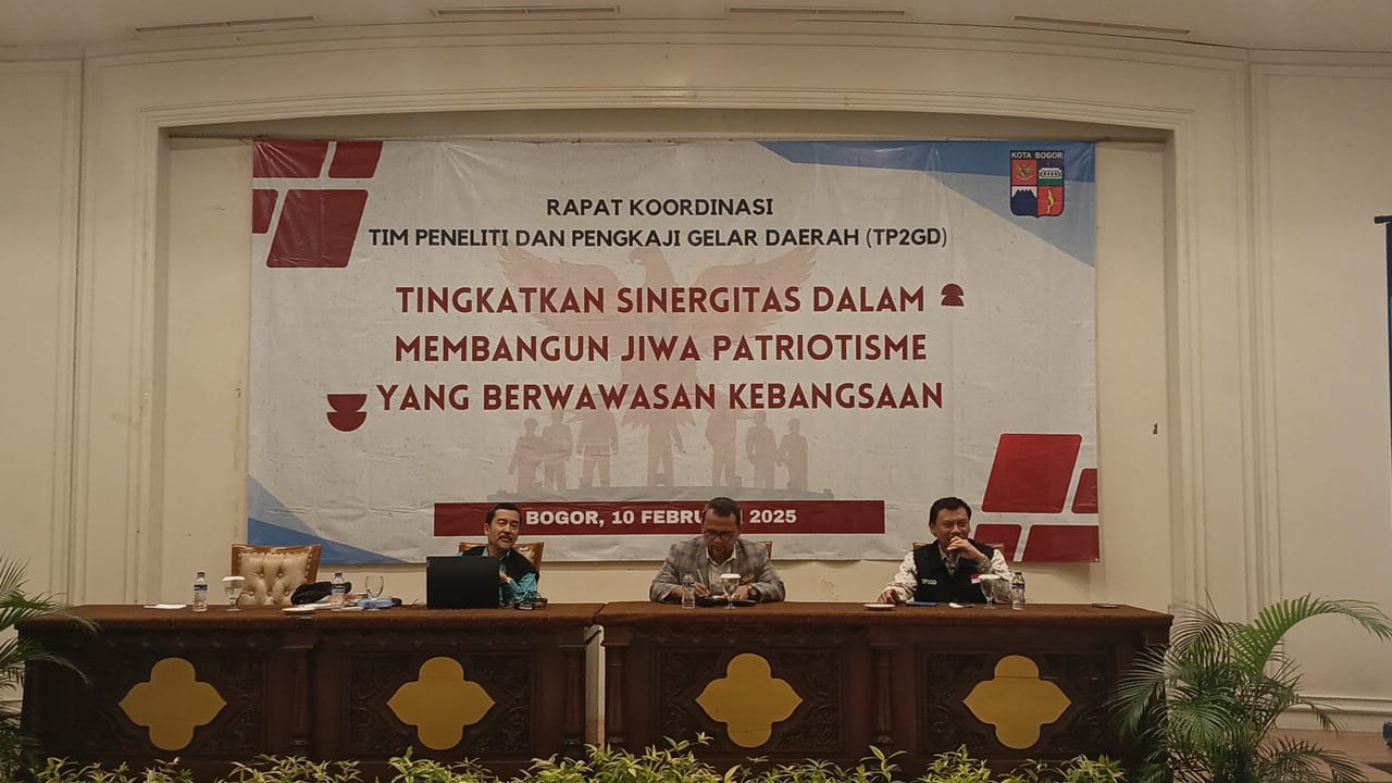 Rakor yang digelar TP2GD Kota Bogor untuk memperjuangkan gelar pahlawan KH Sholeh Iskandar.