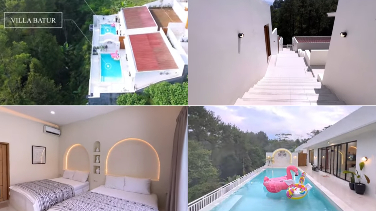 Penginapan dengan sentuhan desain Bali di Villa Batur Puncak.