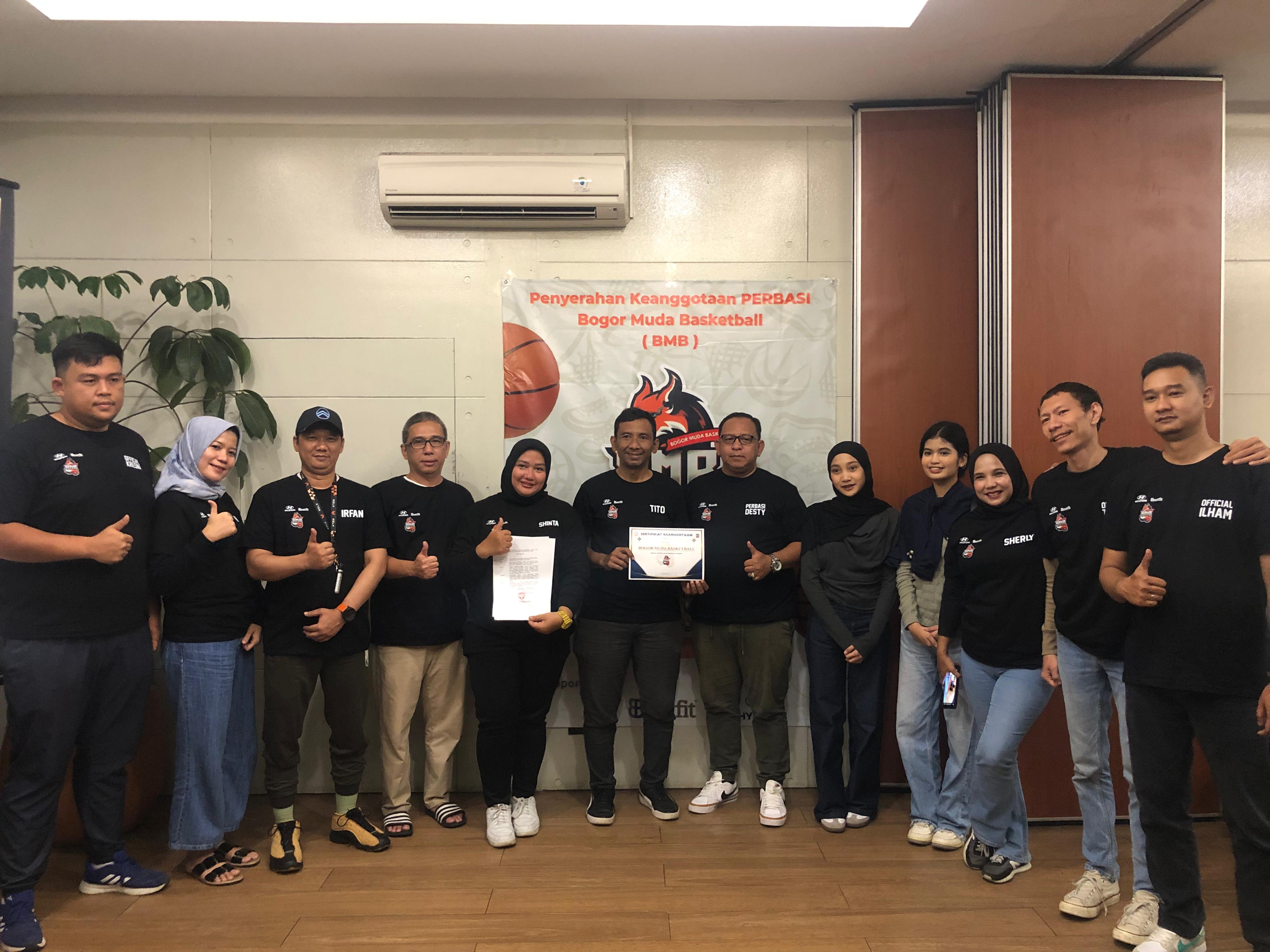 Club Bogor Muda Basketball resmi jadi anggota Perbasi Kota Bogor.