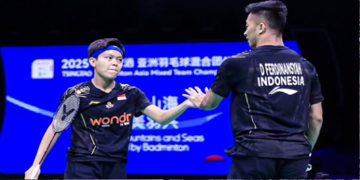 Ganda campuran Dejan Ferdinansyah dan Siti Fadia Silva Ramadhanti akan diturunkan di pertandingan semifinal Badminton Asia Mixed Team Championship 2025 antara Indonesia vs China Taipei