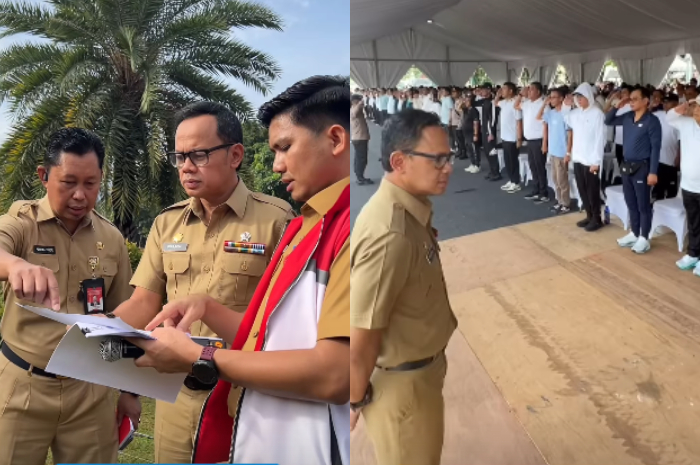 Wakil Menteri Dalam Negeri Bima ARya Sugiarto dalam gladi kotor jelang pelantikan kepala daerah di Jakarta, Selasa (18/2/2025).