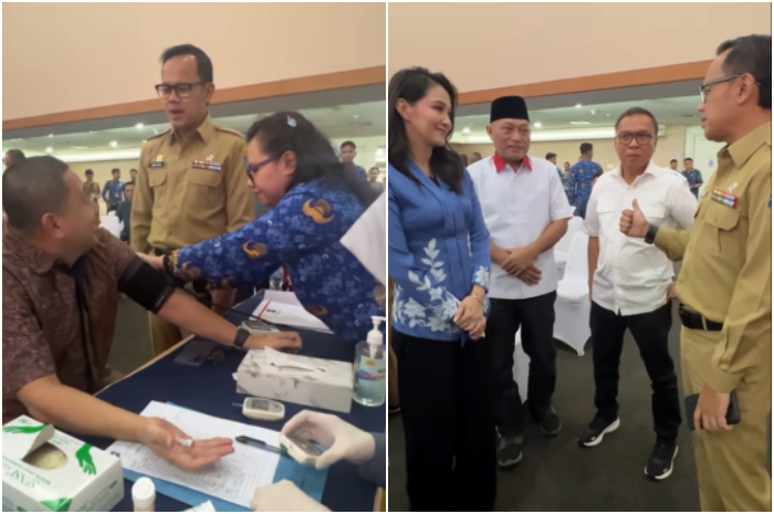 Wakil Menteri Dalam Negeri Bima Arya Sugiarto saat meninjau pemeriksaan kesehatan kepala daerah terpilih.