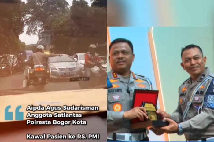 Aipda Agus Sudarisman Anggota Satlantas Polresta Bogor Kota mendapat apresiasi Kakorlantas Polri Irjen Pol. Agus Suryonugroho usai aksinya menolong masyarakat.
