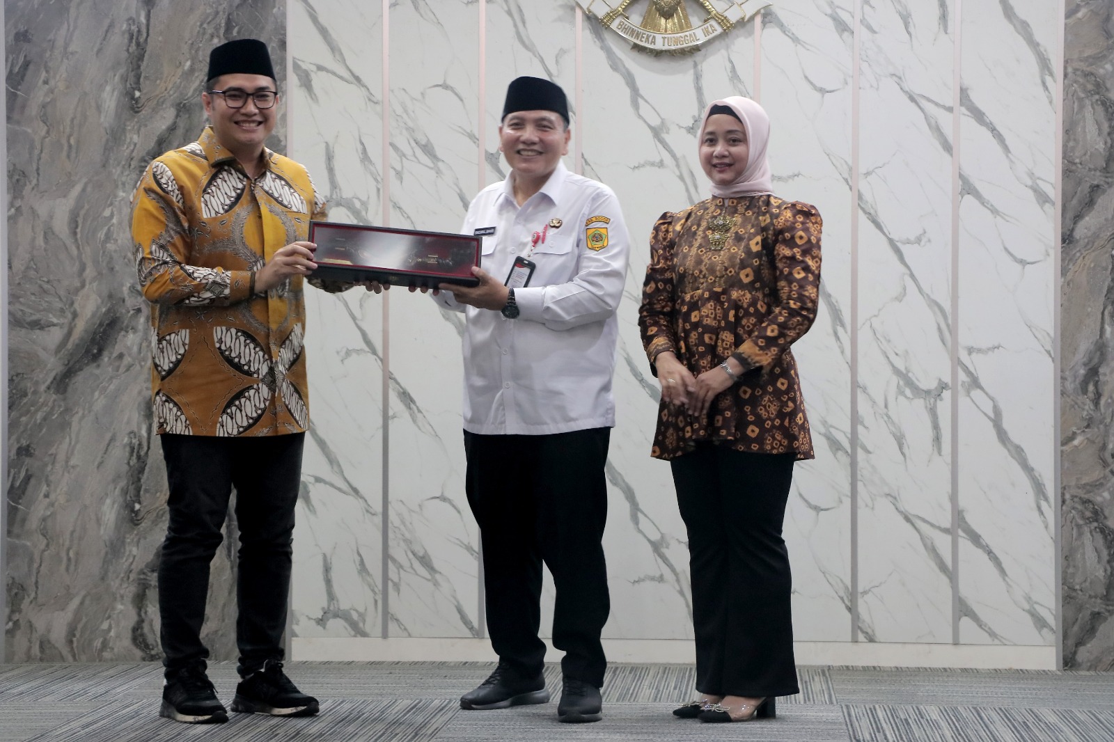 Ketua DPRD Kabupaten Bogor, Sastra Winara saat hadiri perpisahan  Pj Bupati Bogor, Bachril Bakri, Rabu (19/2/2025).