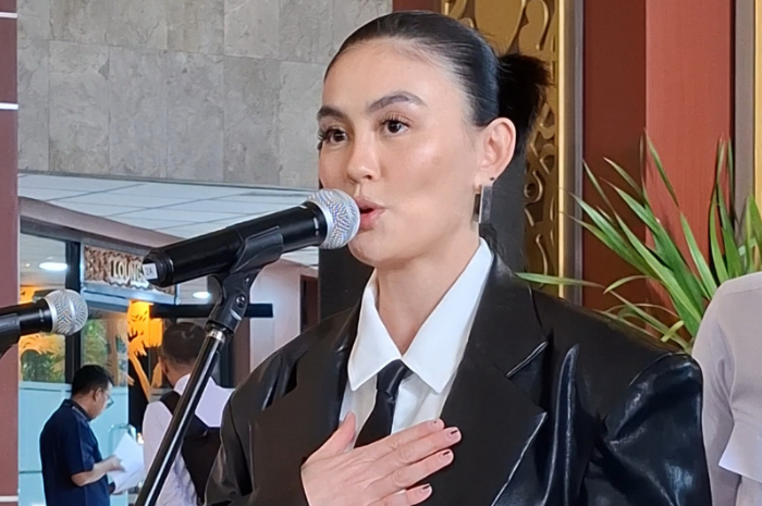 Agnez Mo mendatangi Kementerian Hukum.