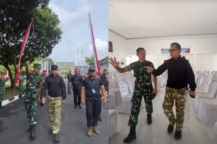 Wakil Menteri Dalam Negeri (Wamendagri) Bima Arya saat gladi penyambutan kepala daerah di Akmil Magelang, Jawa Tengah.