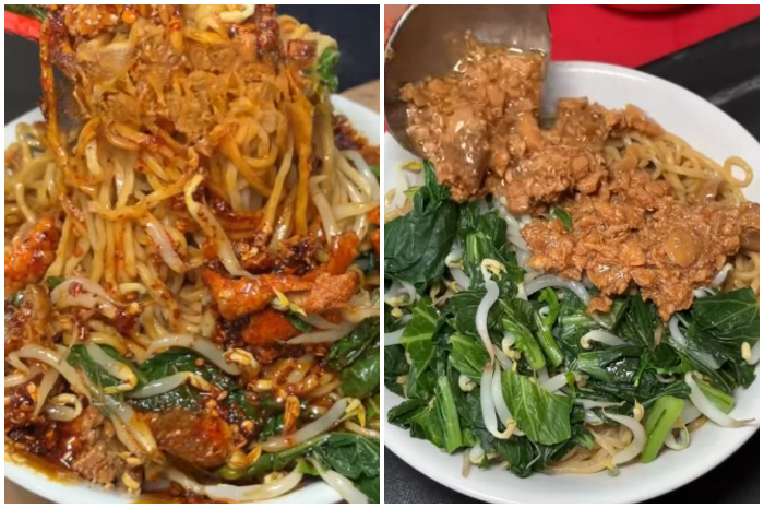 Menu Mie Ayam Kriuk Bandar Jakarta di Jalan Semeru Kota Bogor.