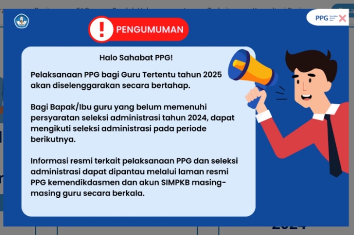 Kemendikdasmen ungkap jadwal perkuliahan PPG 2025.