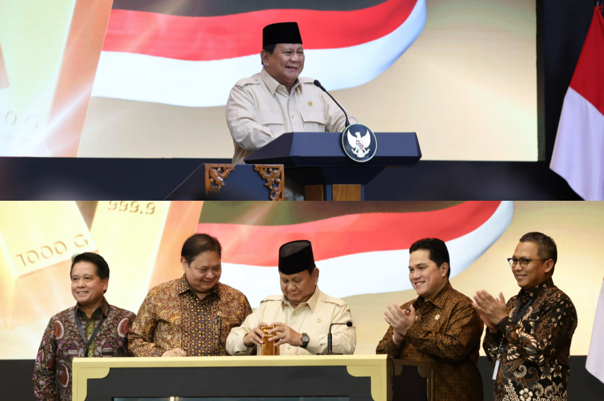Presiden Prabowo di Peresmian Layanan Bank Emas Pegadaian dan Bank Syariah.