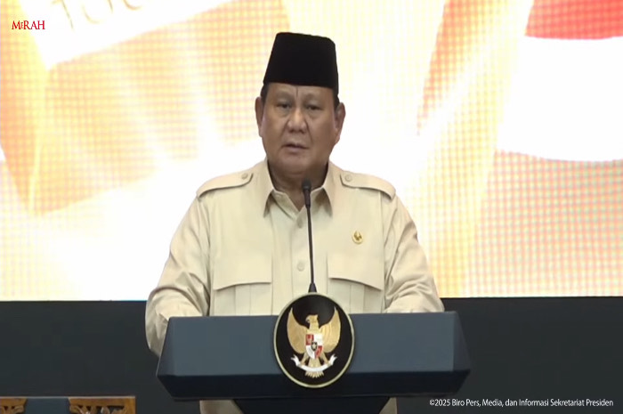 Presiden RI Prabowo Subianto memberikan sambutan dalam peluncuran Bank Emas pertama di Indonesia.