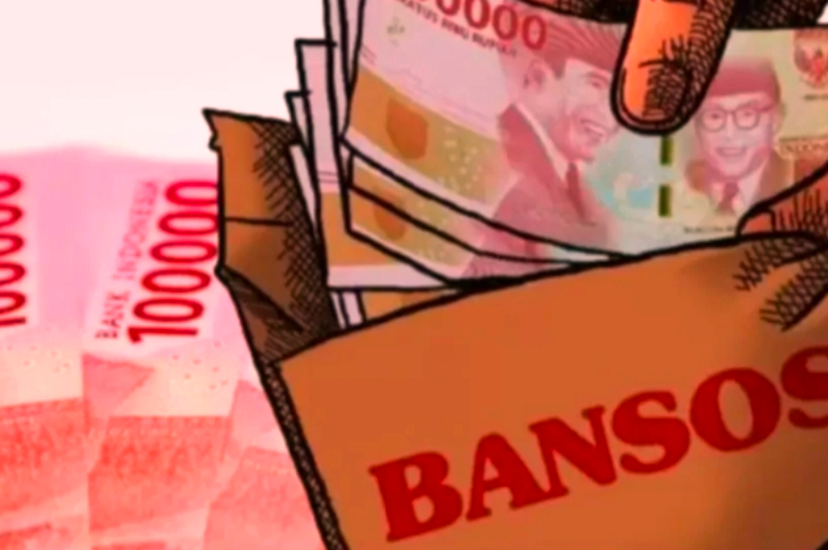 Ilustrasi uang pencairan bansos.