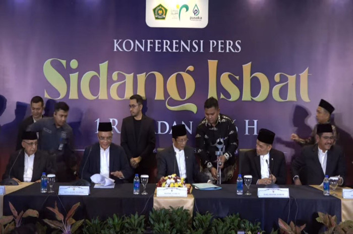 Konferensi pers sidang Isbat 1446 Hijriah.