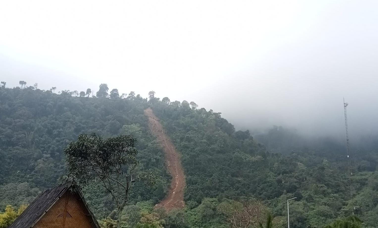 Tebing di Rawa Gede Bogor yang longsor.
