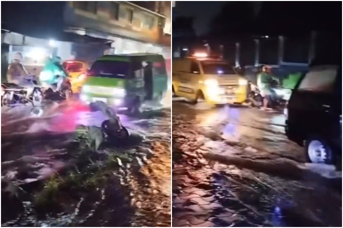 Kondisi Jalan Kapten Yusuf, Cikaret, Kecamatan Bogor Selatan, Kota Bogor, saat musim hujan sering tergenang banjir.