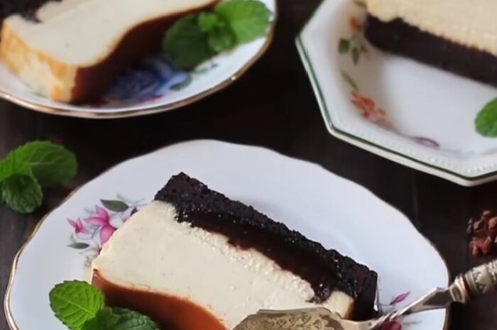 Resep fudgy brownie basque burnt cheesecake gampang.