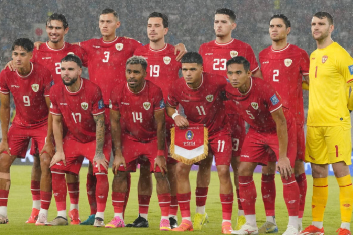 Pemain Timnas Indonesia bersiap menghadapi Bahrain pada Kualifikasi Piala Dunia 2026 Zona Asia.