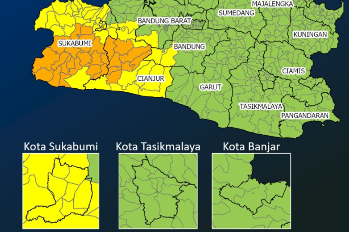 Peringatan dini dari BMKG terkait cuaca di Jawa Barat hari ini Rabu (5/3/2025).