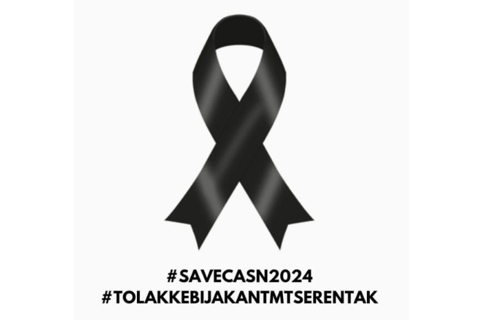 Tagar #SaveCASN2024 dan #TolakKebijakanTMTSerentak trending topic di X.