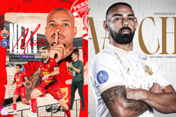 Persija Jakarta vs Arema FC akan berhadapan di Stadion Patriot Candrabhaga, Bekasi, Minggu (9/3/2025) malam.