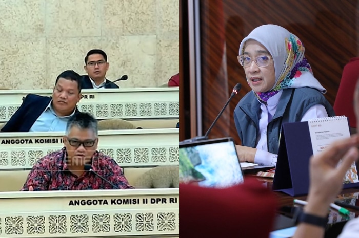 Komisi II DPR RI (foto kiri) dan Menteri Pendayagunaan Aparatur Negara dan Reformasi Birokrasi (MenPAN-RB), Rini Widyantini (kanan).