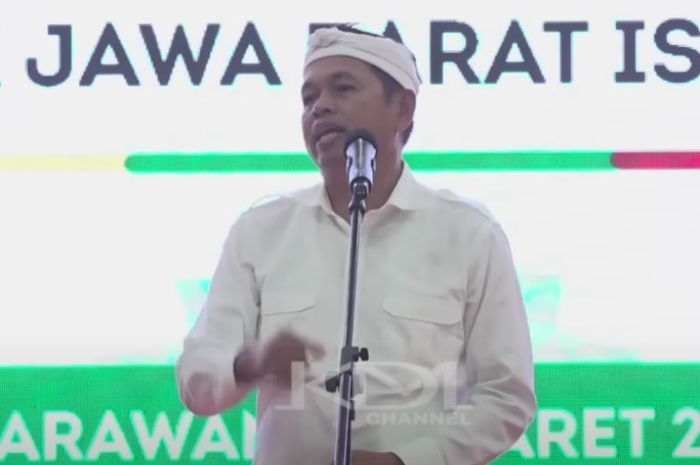 Gubernur Jawa Barat, Dedi Mulyadi saat berbicara depan kepala daerah se-Jabar.
