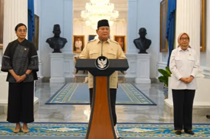 Presiden RI Prabowo Subianto mengumumkan terkait THR dan gaji ke-13 ASN, TNI/Polri, PPPK, hakim, dan pensiunan, Selasa (11/2/2025).