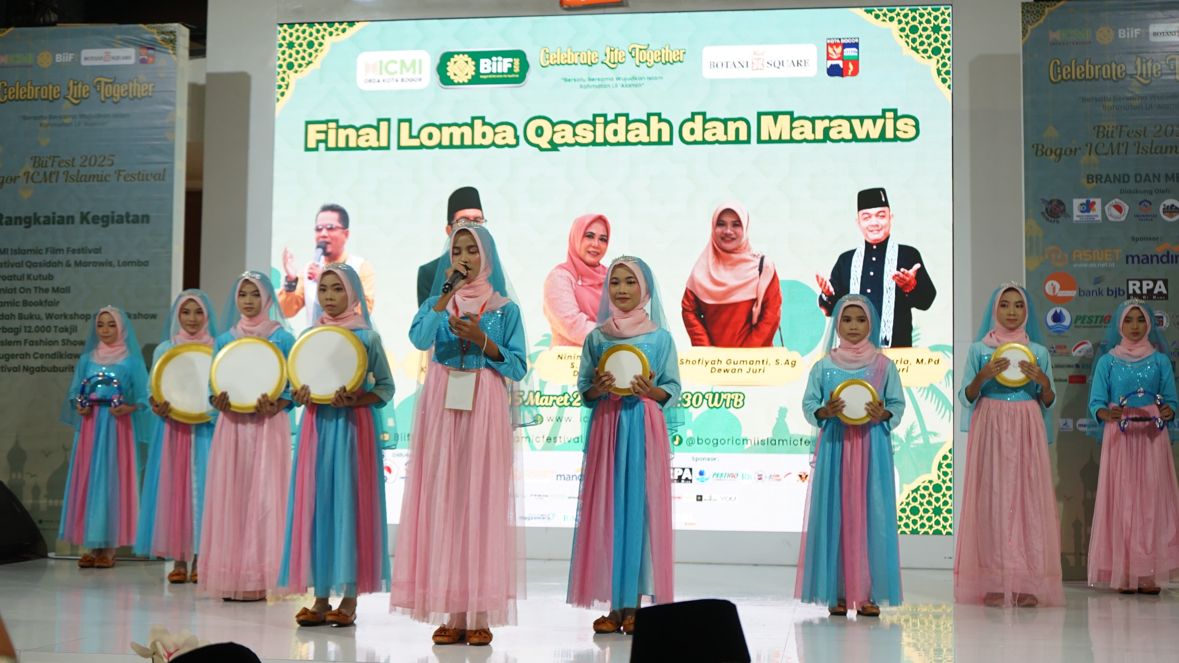 Momen saat salah satu tim tampil di final Festival Marawis dan Qasidah ICMI Orda Kota Bogor.