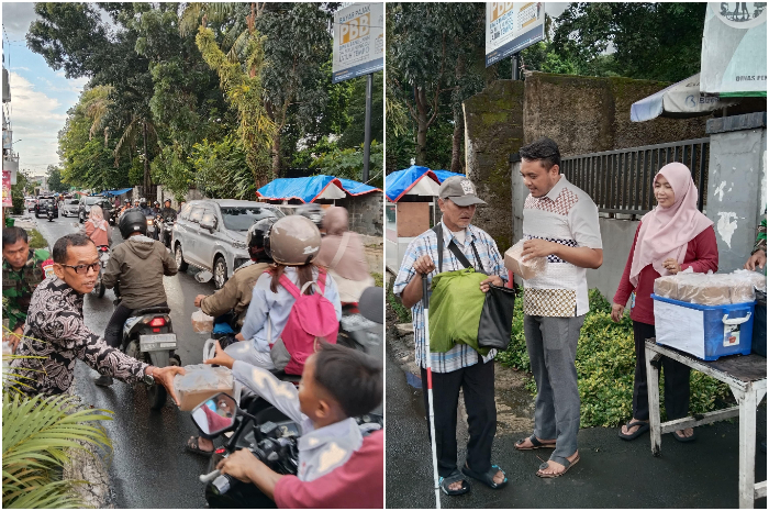 Pemerintah Kecamatan Bogor Utara membagikan ratusan paket takjil Ramadhan kepada masyarakat