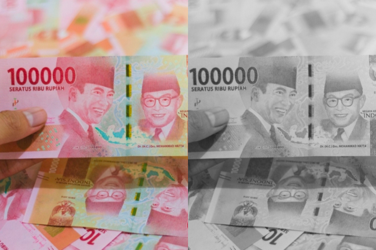 Ilustrasi uang pencairan bansos.