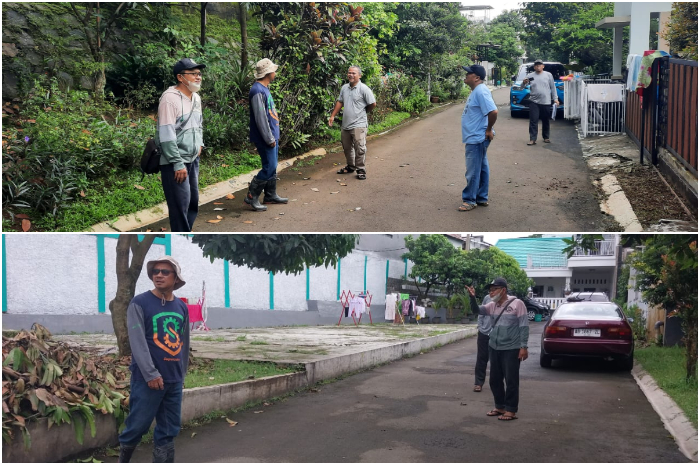 Warga RT 05 RW 012 Perumahan Bogor View II, Kelurahan Cilendek Barat, Kota Bogor, Yusra melakukan mitigasi risiko lingkungan.