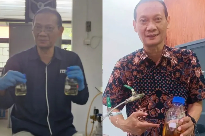 Hendro Juwono yang merupakan Guru Besar ITS mengolah limbah plastik-biomasa menjadi bahan bakar terbarukan.