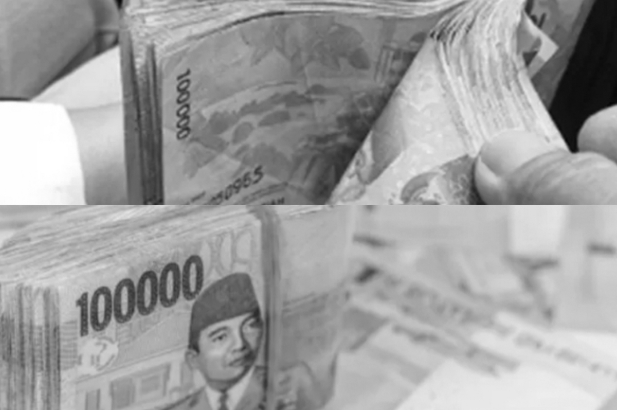 Ilustrasi uang pencairan bansos.