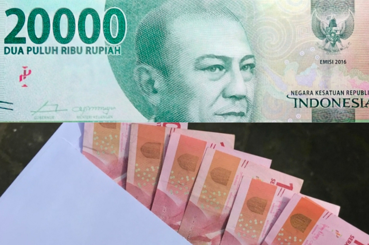 Ilustrasi uang pencairan bansos.