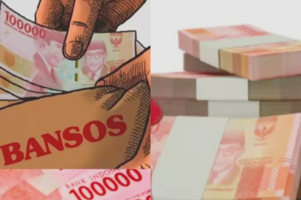 Ilustrasi uang pencairan bansos.