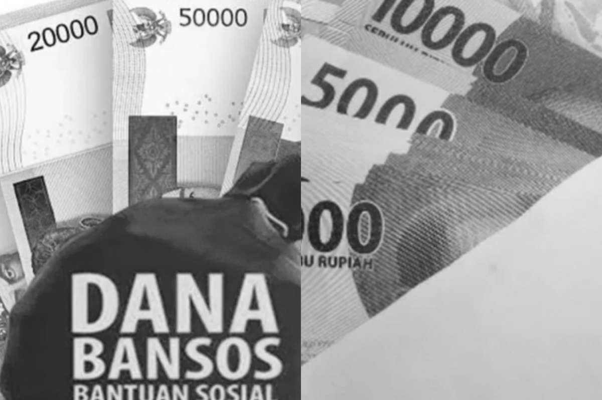 Ilustrasi uang pencairan bansos.