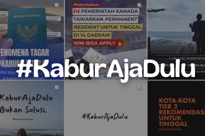 Tren KaburAjaDulu yang viral di media sosial.