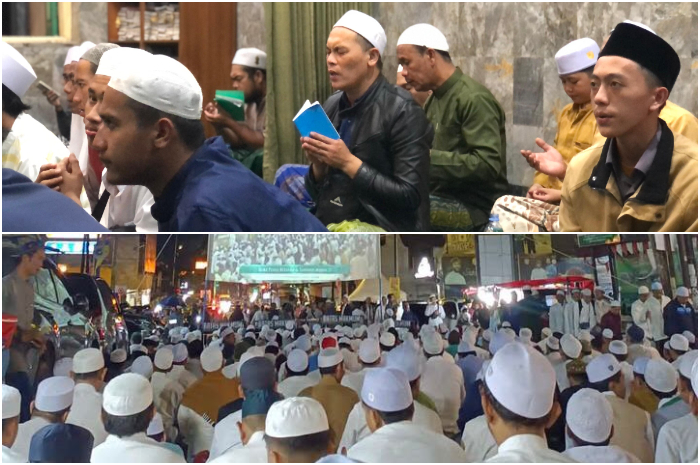 Potret saat sejumlah ummat muslim yang tengah berzikir di Masjid An Nur Empang Bogor.