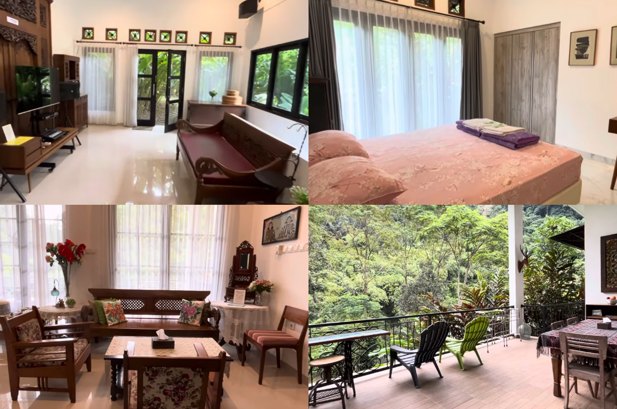 Alaia Villa Riverside Puncak, villa asri dengan pemandangan perbukitan.